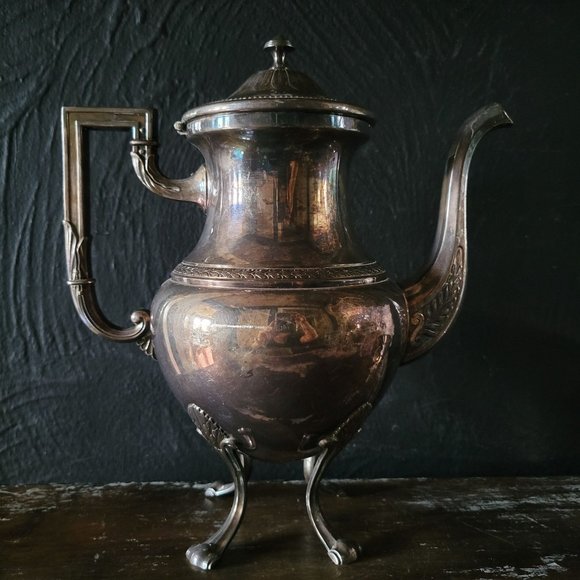 Antique WMF Germany Silverplate Teapot c.1910, Hoof Style Feet Teapot, Edwardian - Picture 4 of 12